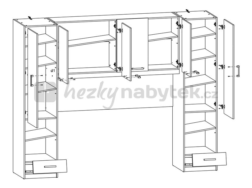 Skříňky nad postel BRW Synthia REG6D2S/160