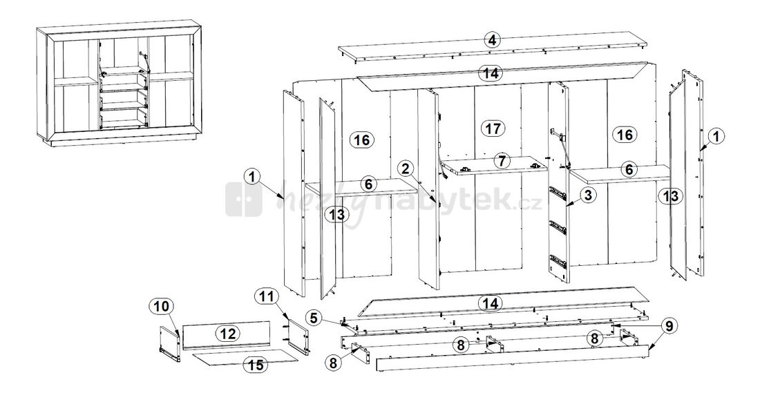 Komoda BRW LARGO PREG2D1K3S