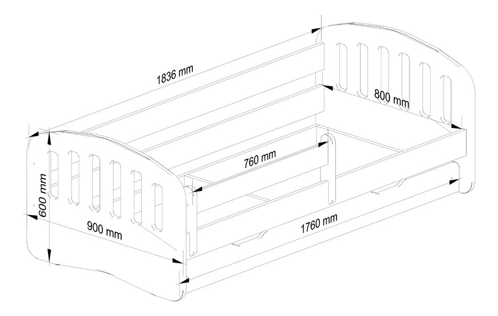 Dětská postel Preena (dub sonoma) (s matrací)