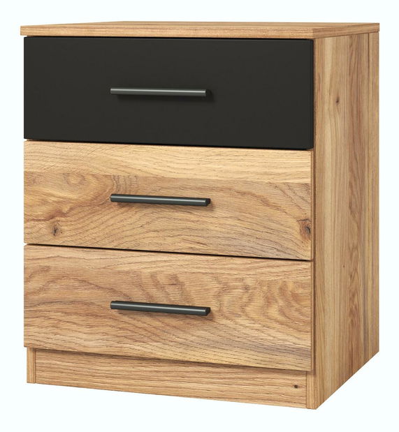 Noční stolek Benson MW22 (dub mauvella + černá)