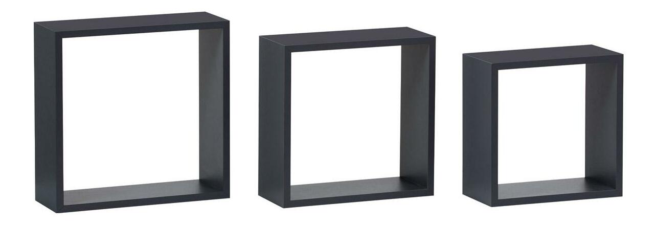 Set 3 nástěnných polic Parto (šedá matná)