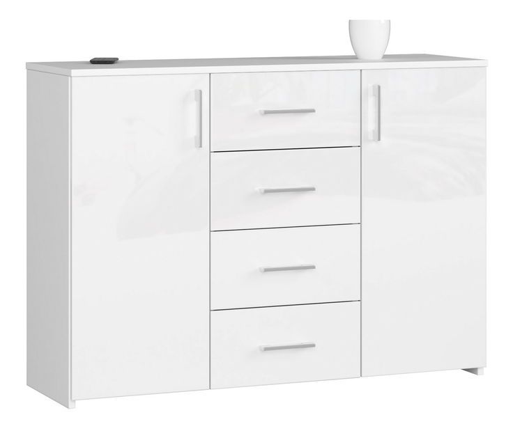 Komoda Kiran (bílý lesk)