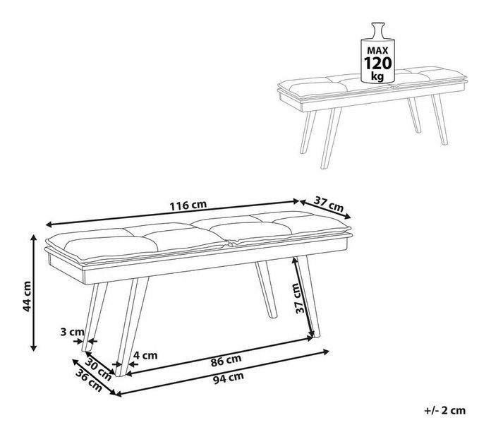 Lavička Eleazer (tmavé dřevo)