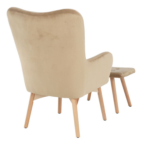 Křeslo s taburetem Lance New (béžová)