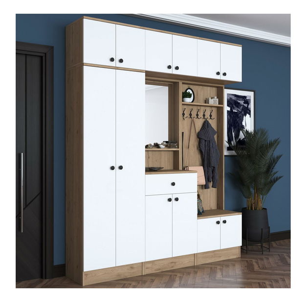 Předsíň Emily 2 (bílá + ořech)