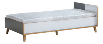 Jednolůžková postel typ W10 90x195 cm Wendy (antracitová + bílá + dub wotan)