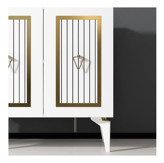 Skříňka Lideke 3 (bílá + zlatá)