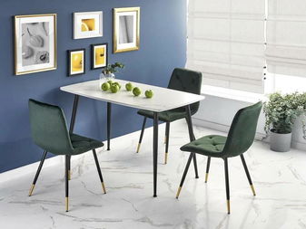 Jídelna Kallan 1 (mramor bílý + černá + tmavě zelená)