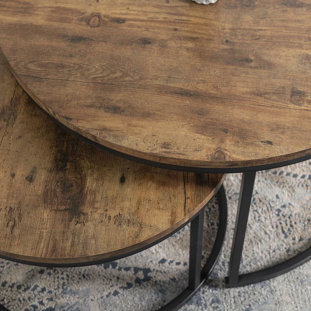 Set 2 konferenčních stolků Firmadas Max (dub rustikal)