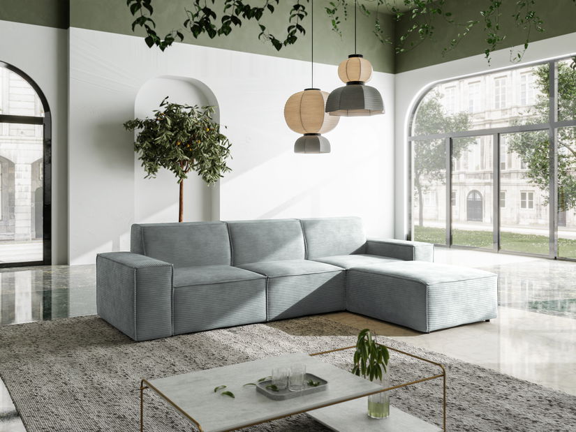 Rohová sedačka Cuboid L (sivá) (P)