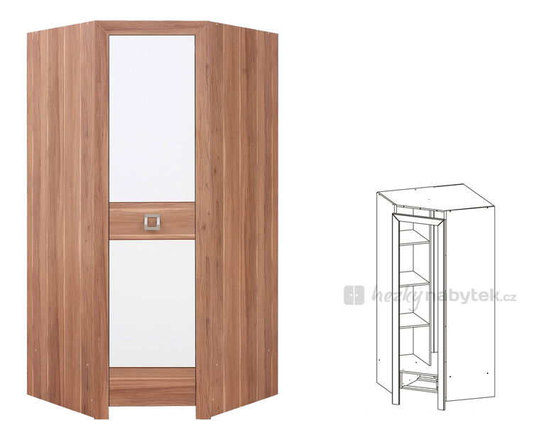 Rohová šatní skříň Teko TE 8