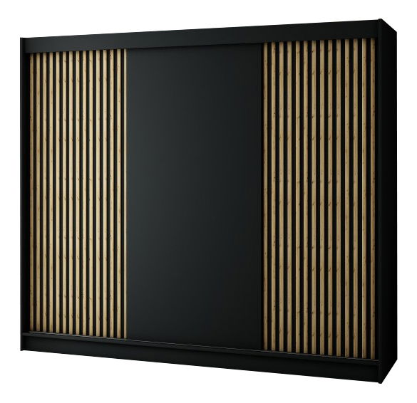 Šatní skříň 250 cm Ladonna (černá matná)