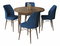 Jídelní set Roxie (ořech barokní + námořnická modrá) (pro 4 osoby)