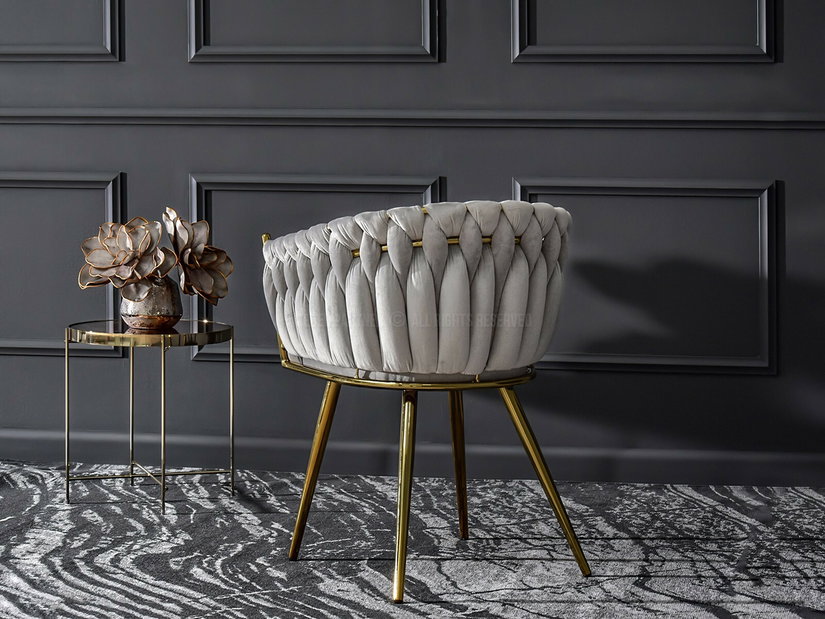 Jídelní židle Radio (šedá + zlatá)