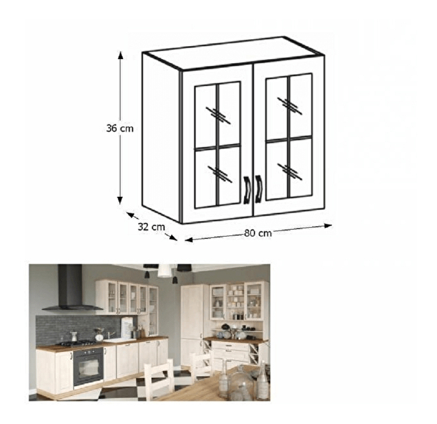 Horní kuchyňská skříňka Regnar G80S