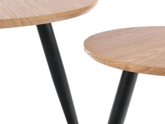 Set 2 ks. Konferenčních stolků Messi (dub zlatý + černá)