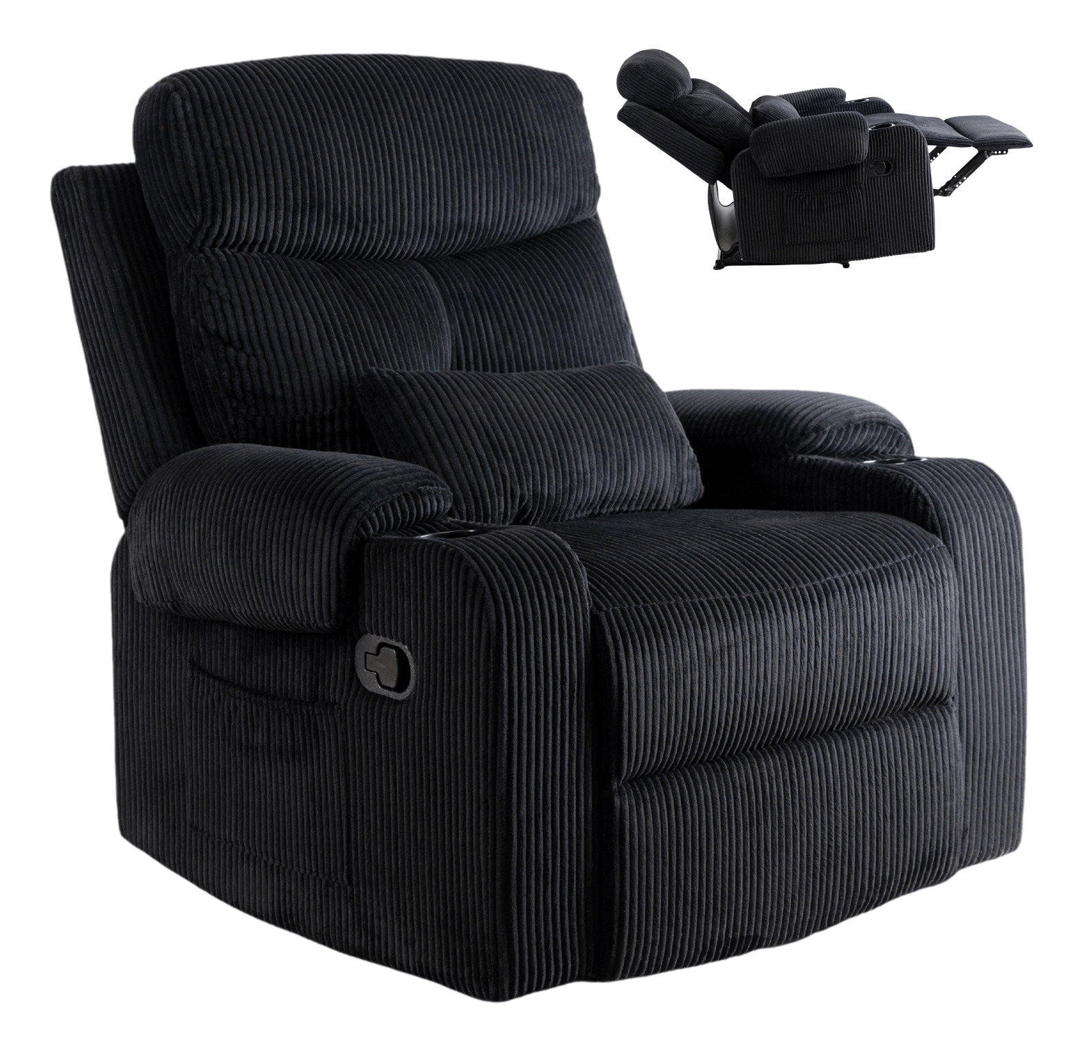 Polohovací křeslo Trigesimo (černá)