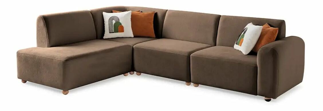 Rohová sedačka Slota (hnědá) (L)