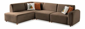 Rohová sedačka Slota (hnědá) (L)