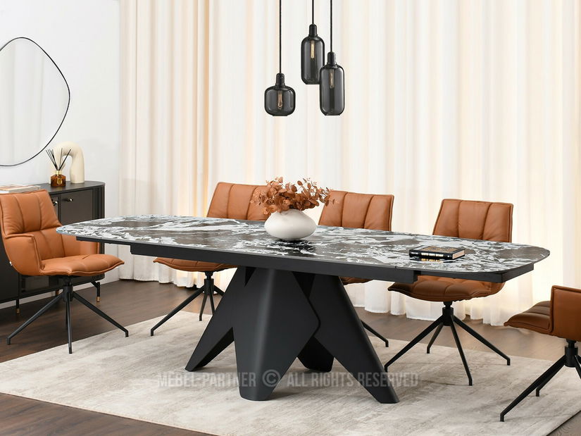 Jídelní stůl Noruega (mramor + černá)
