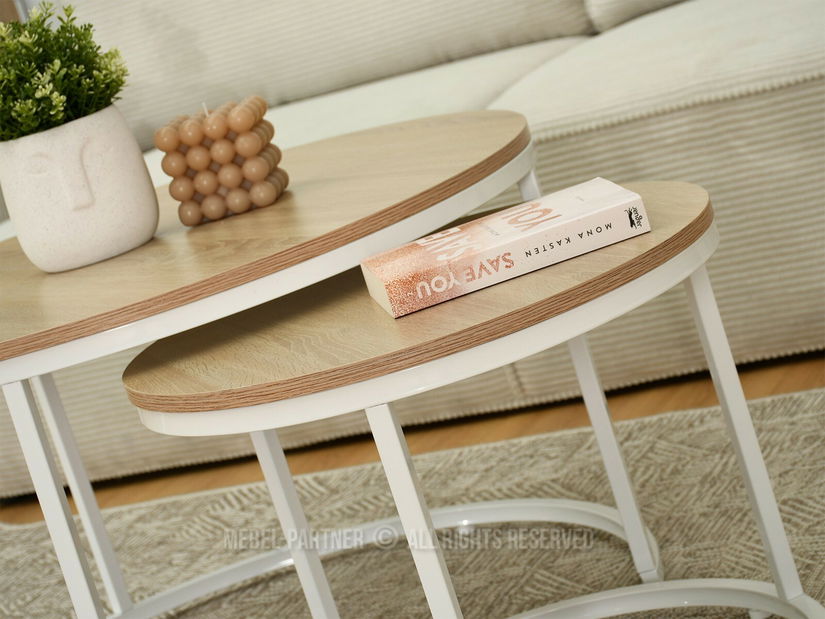 Konferenční stolek Klara (sonoma + bílá)