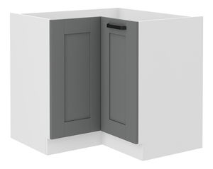 Rohová dolní kuchyňská skříňka Lucid 89 x 89 DN 1F BB (dustgrey + bílá)