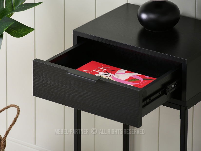 Konzolový stolek Norma S (černé dřevo + černá)