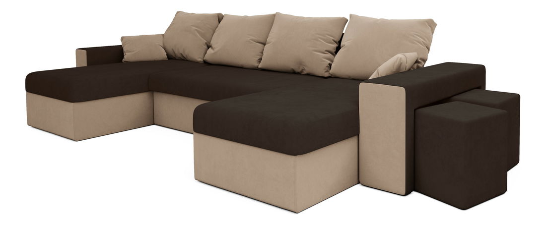 Rohová sedací souprava Baltimore (hnědá + černá)