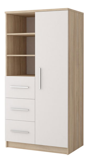 Šatní skříň Oleg III (bílá + dub sonoma)