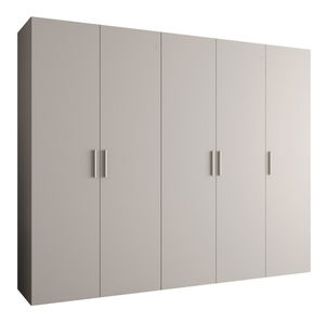 Šatní skříň 250 cm Borry 1 (kašmír + stříbrná)