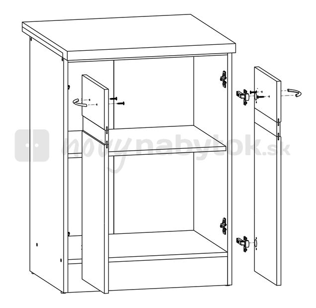 Dolní kuchyňská skříňka BRW Junona line D2D/60/82 (Dub sonoma + Wenge)