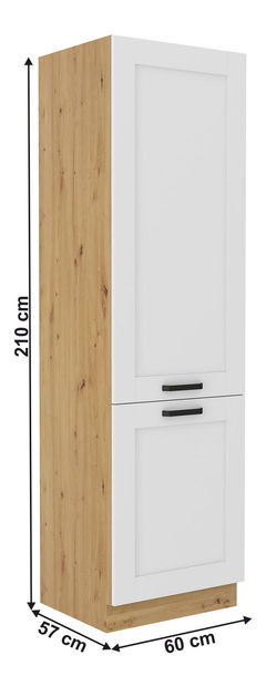 Vysoká skříňka Lesana 2 (dub artisan + bílá)