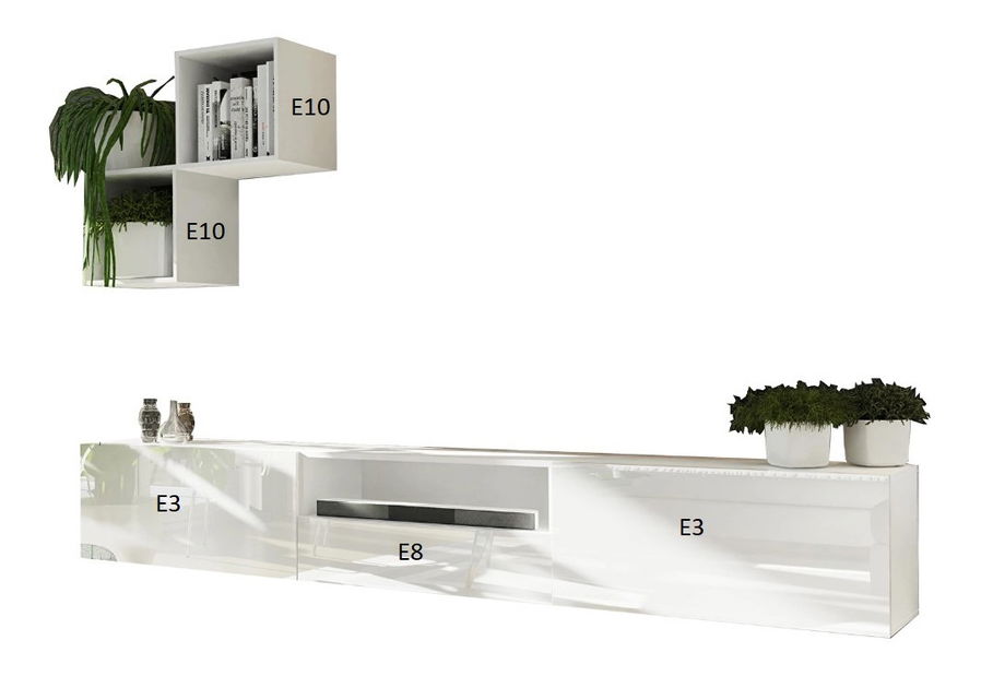 Obývací stěna Berny 35 (černá + černý lesk)