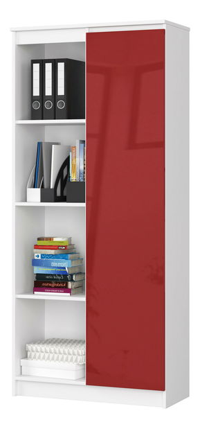 Regál Rehana II (bílá + červený lesk)