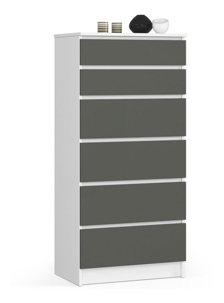 Komoda Kalista III (bílá + šedá)