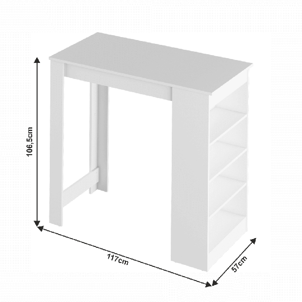 Barový stůl Austin (bílá)