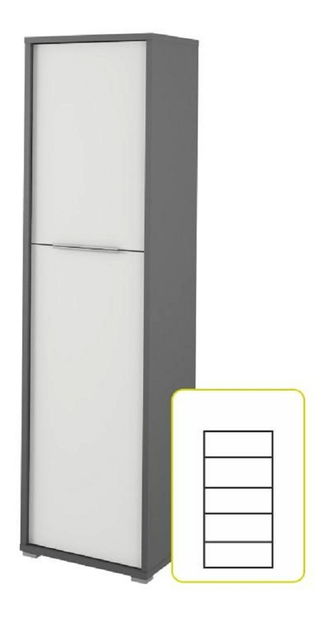 Skříň Hamila NEW TYP 08 (grafit + bílá)