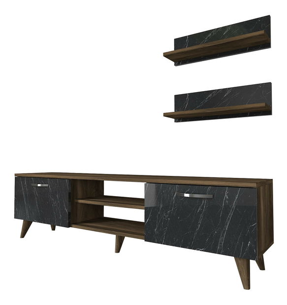 Obývací stěna Adams (Ořech + Mramor)