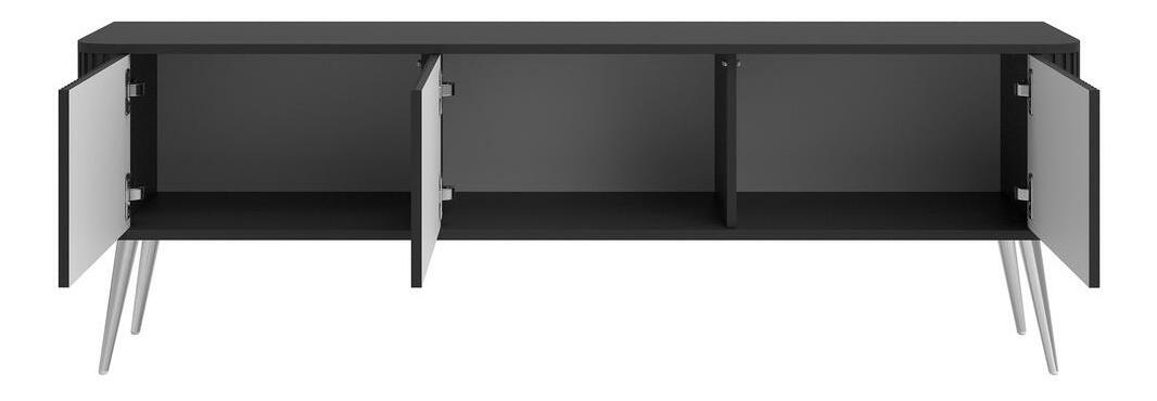 TV skříňka/stolek Oglio O5 (černá + stříbrná)