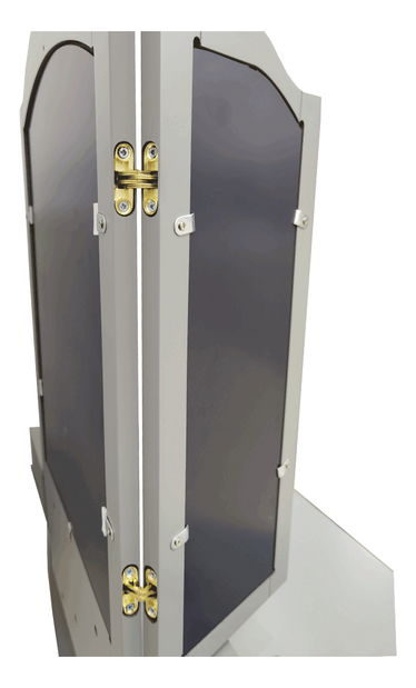 Toaletný stolík s taburetkou Galway NEW (šedá + stříbrná)