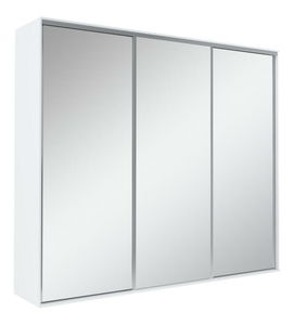 Šatní skříň s posuvnými dveřmi Gantera 3 D (bílá) (se zrcadlem)