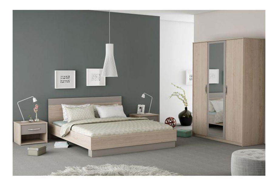 Šatní skříň Bihop 3D1Z (dub arizona + šedá)