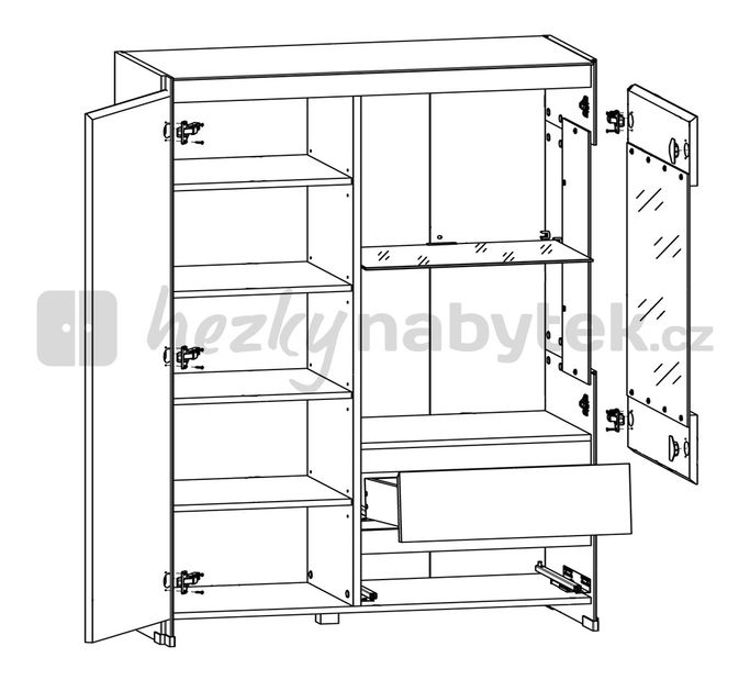 Vitrína BRW Fini REG1W1D2S/14/9 (s osvětlením)