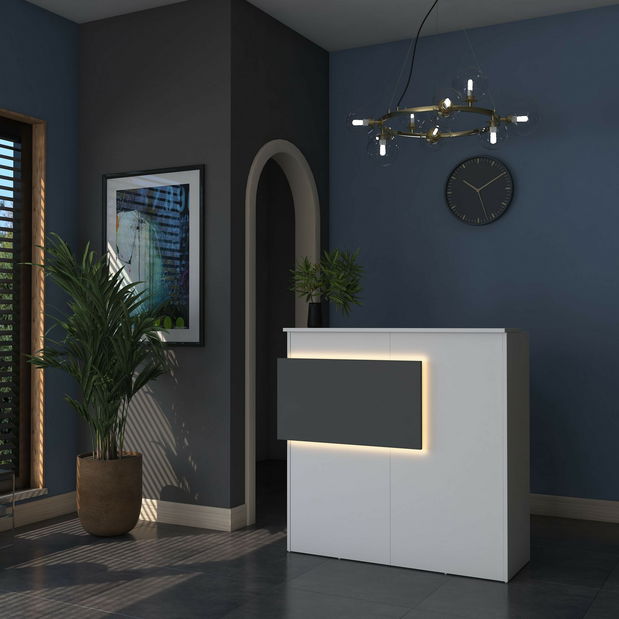 PC stolek Pemola (bílá + antracit)