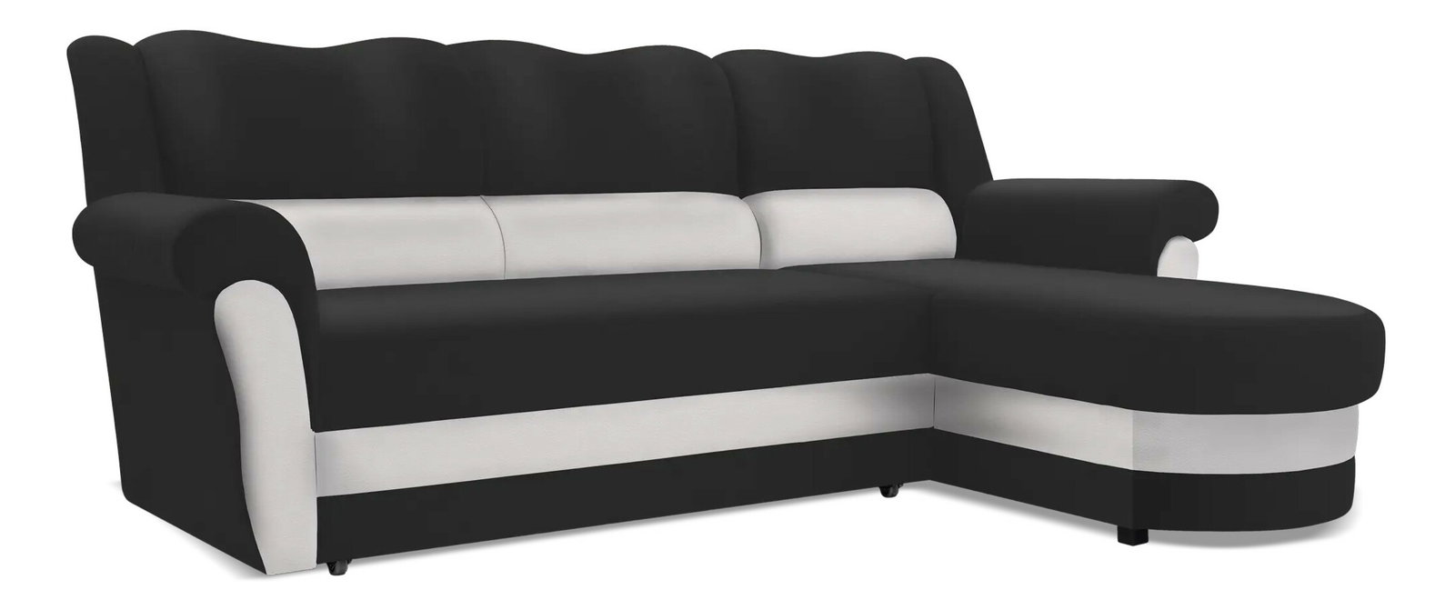 Rohová sedacia súprava Burdur (černá + bílá) (P)