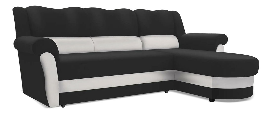 Rohová sedacia súprava Burdur (černá + bílá) (P)