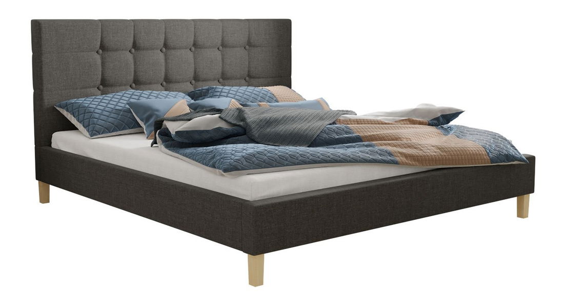 Manželská postel 140x200 cm Marka (tmavě šedá) *výprodej
