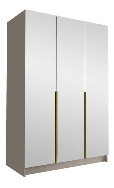 Šatní skříň Merpata III (bílá + černá) (se zrcadlem)