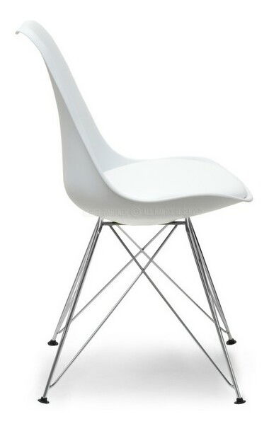 Židle Large Rod (bílá + chromová)