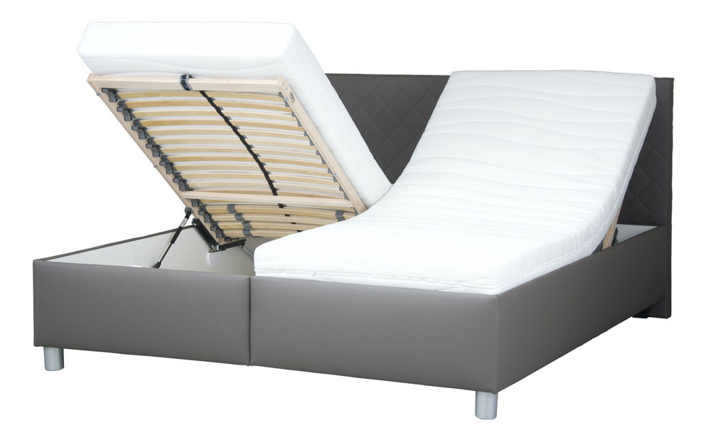 Manželská postel 180 cm Blanář Reflex (šedá) (s roštem a matrací IVANA PLUS)